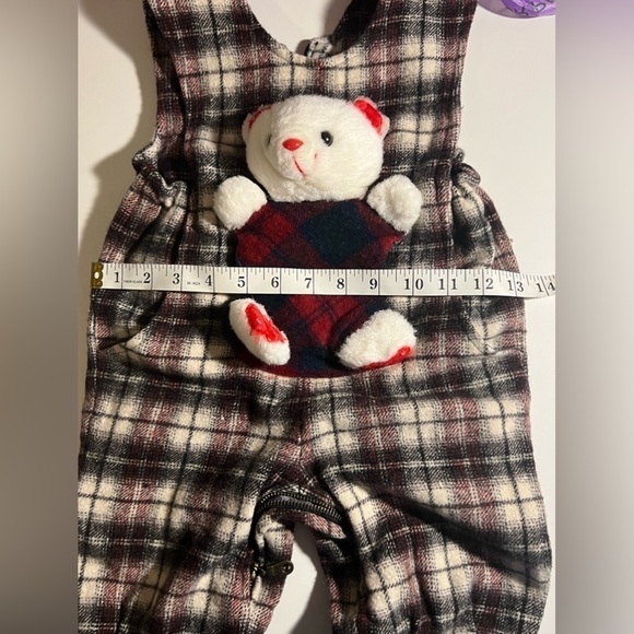 CRĒER - Vintage -Teddy Plaid Overall-Holiday - Picture 8 of 11